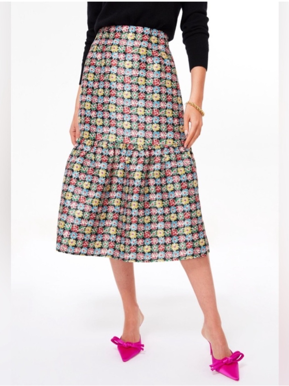 Tuckernuck Punchy Jacquard Pink Emilie Skirt SZ M EUC